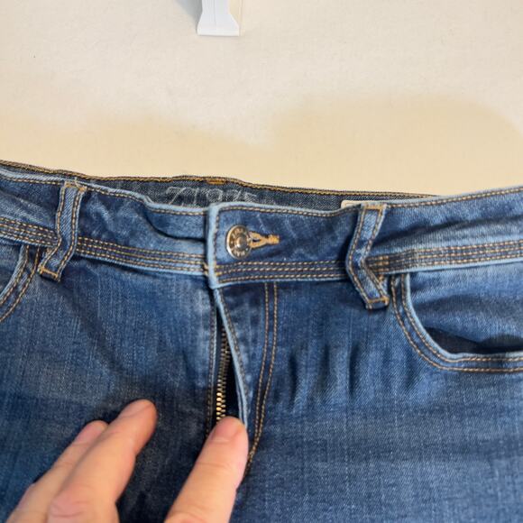 Zara Basic Denim Department Mid Rise Skinny Jeans Woman 8 32W Zipper Cuffs Z1975 - Picture 12 of 16